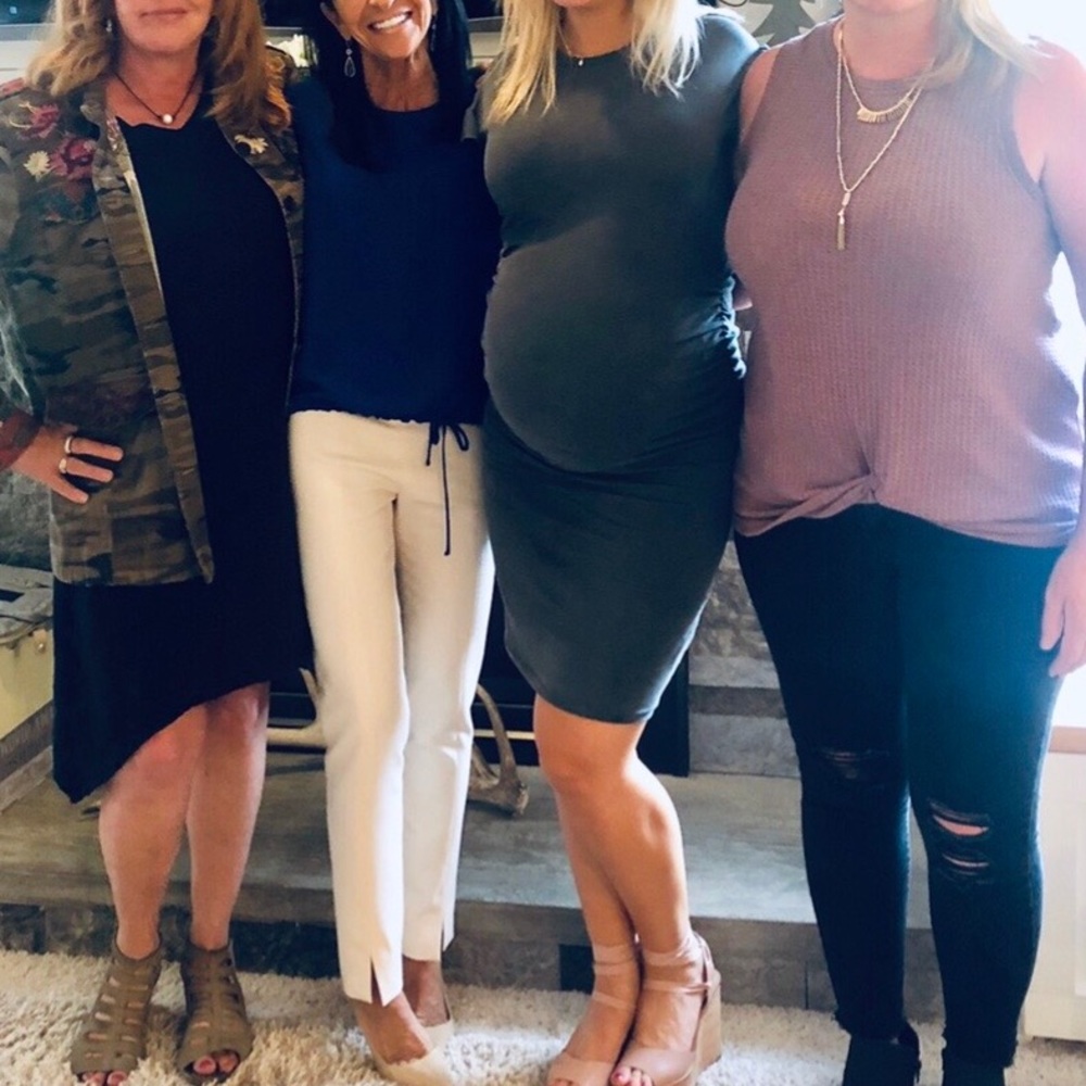 Maternity dress xs dark green worn one time